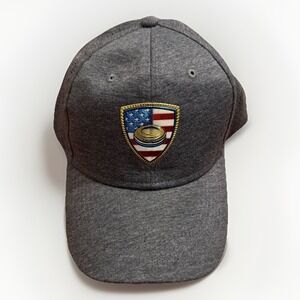 Paramount Reserve Light Gray Trucker Hat American Flag Gold Coin Emblem NWT